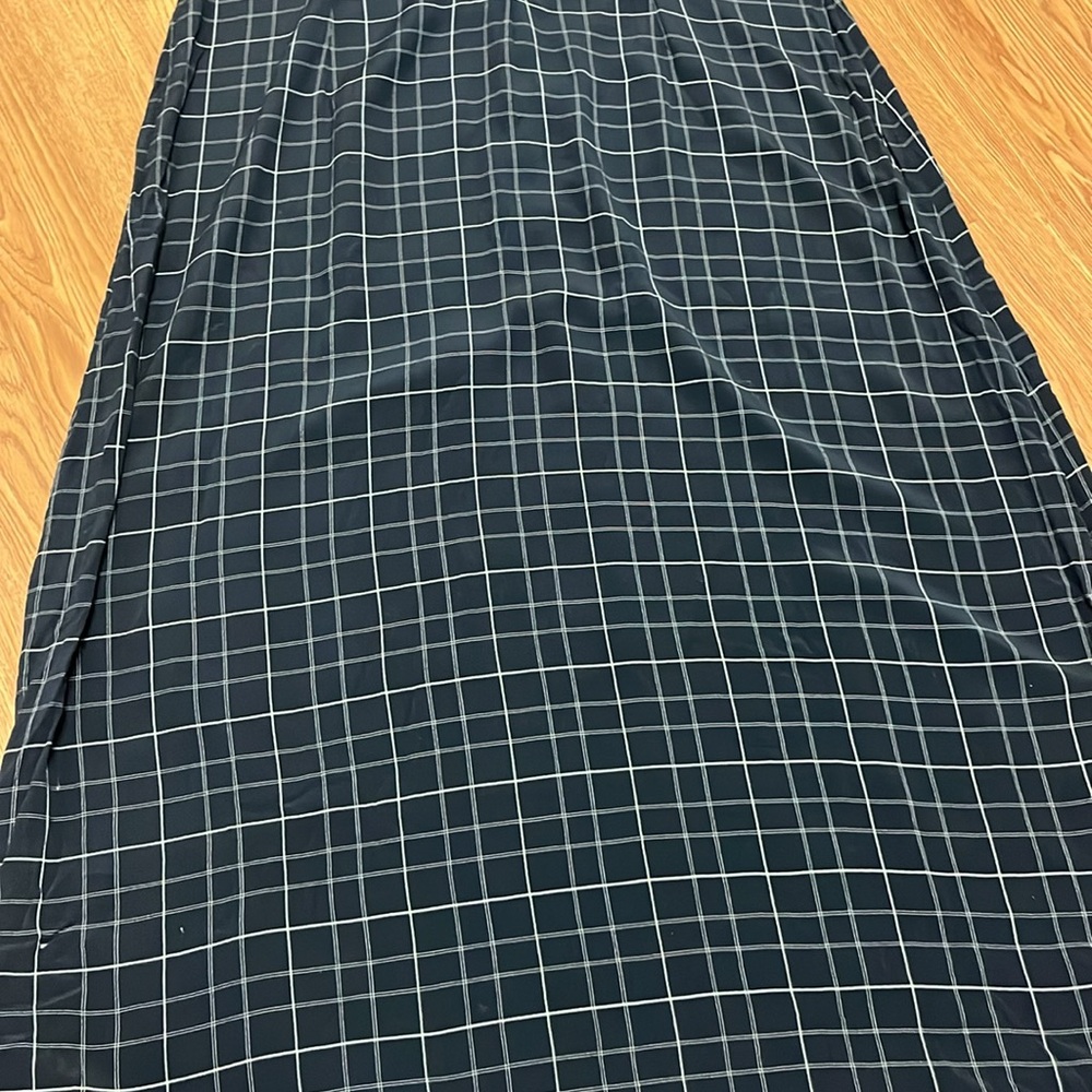 LAURA ASHLEY Maxi Dress Cottagecore Pilgrim Vintage Black gray Checkered Size 10 - Picture 3 of 12